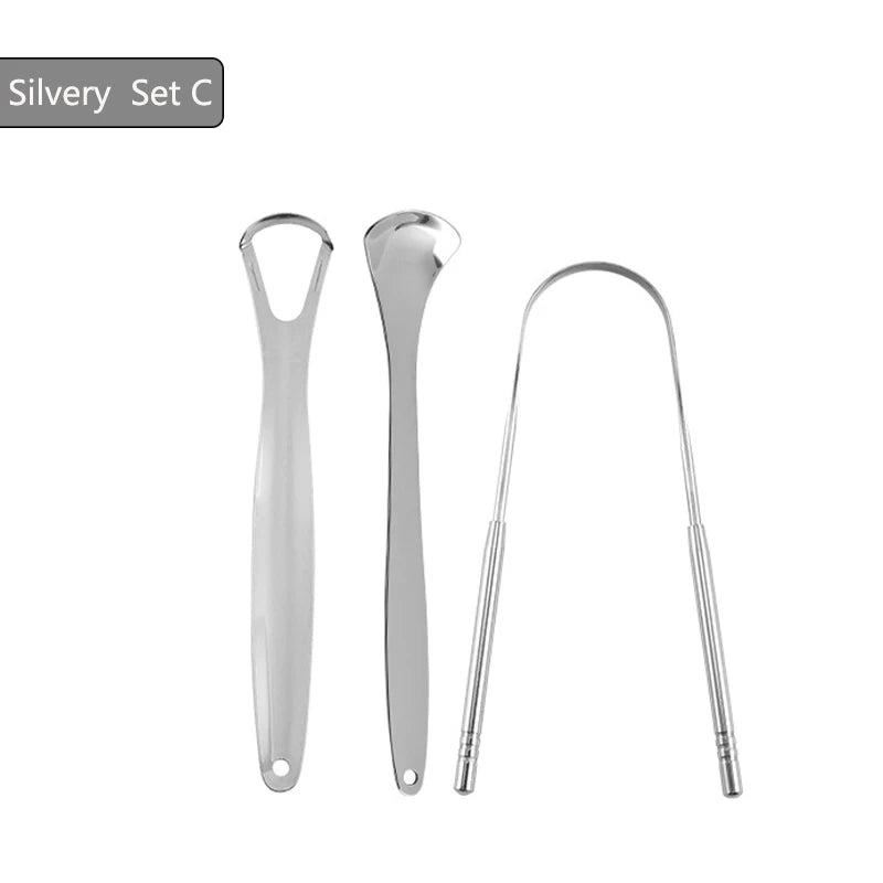 Stainless Steel Tongue Scrapper with Case,Tongue Scraper Cleaner for Adults & Kids Oral Hygiene Scrapper Cleaning Tools
