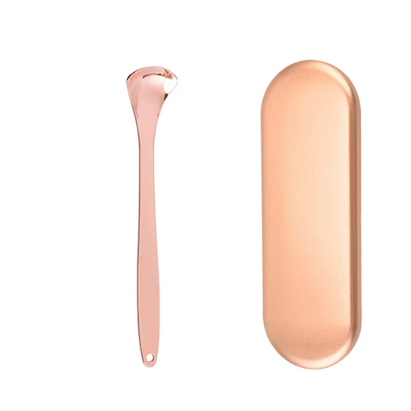 Stainless Steel Tongue Scraper Cleaner Travel Handy Case Fresh Breath Cleaning Coated Oral Hygiene Scrapper Cleaning Tools