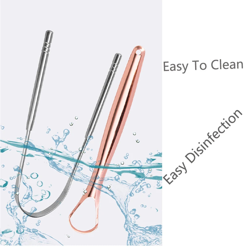 Stainless Steel Tongue Scrapper with Case,Tongue Scraper Cleaner for Adults & Kids Oral Hygiene Scrapper Cleaning Tools