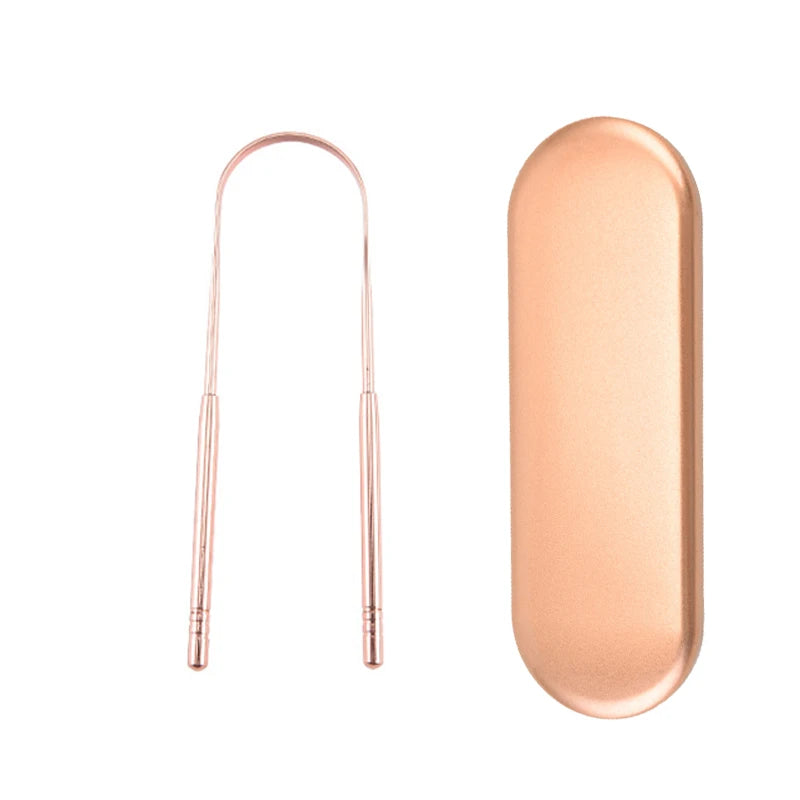 Stainless Steel Tongue Scrapper with Case,Tongue Scraper Cleaner for Adults & Kids Oral Hygiene Scrapper Cleaning Tools