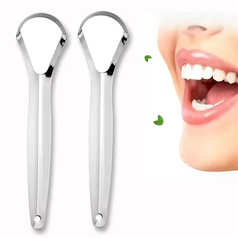 Halitosis Tongue Coating Tongue Cleaner Scraper Stainless Steel Remover Tongue Coated Brush Scraping Tongue Oral Hygiene Tools