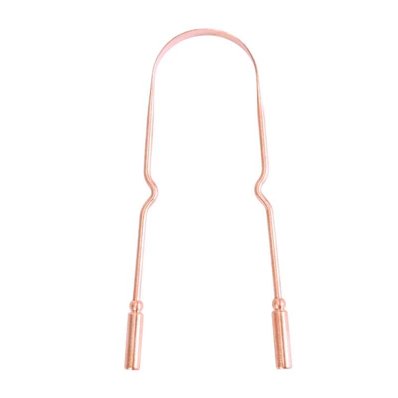 1 PC Copper Tongue Scraper U Shaped Cleaner Travel Handy Case Remove Breath Cleaning Coated Oral Hygiene Scrapper Tools