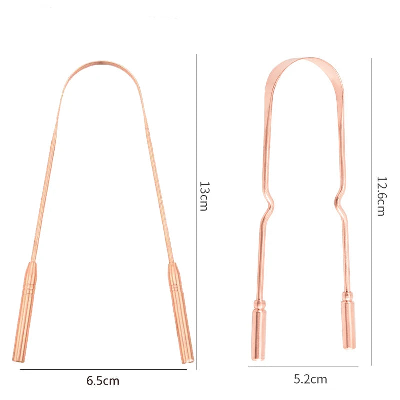 1 PC Copper Tongue Scraper U Shaped Cleaner Travel Handy Case Remove Breath Cleaning Coated Oral Hygiene Scrapper Tools