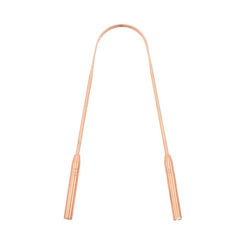 1 PC Copper Tongue Scraper U Shaped Cleaner Travel Handy Case Remove Breath Cleaning Coated Oral Hygiene Scrapper Tools