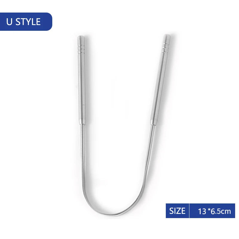 Stainless Steel Tongue Scrapper with Case,Tongue Scraper Cleaner for Adults & Kids Oral Hygiene Scrapper Cleaning Tools