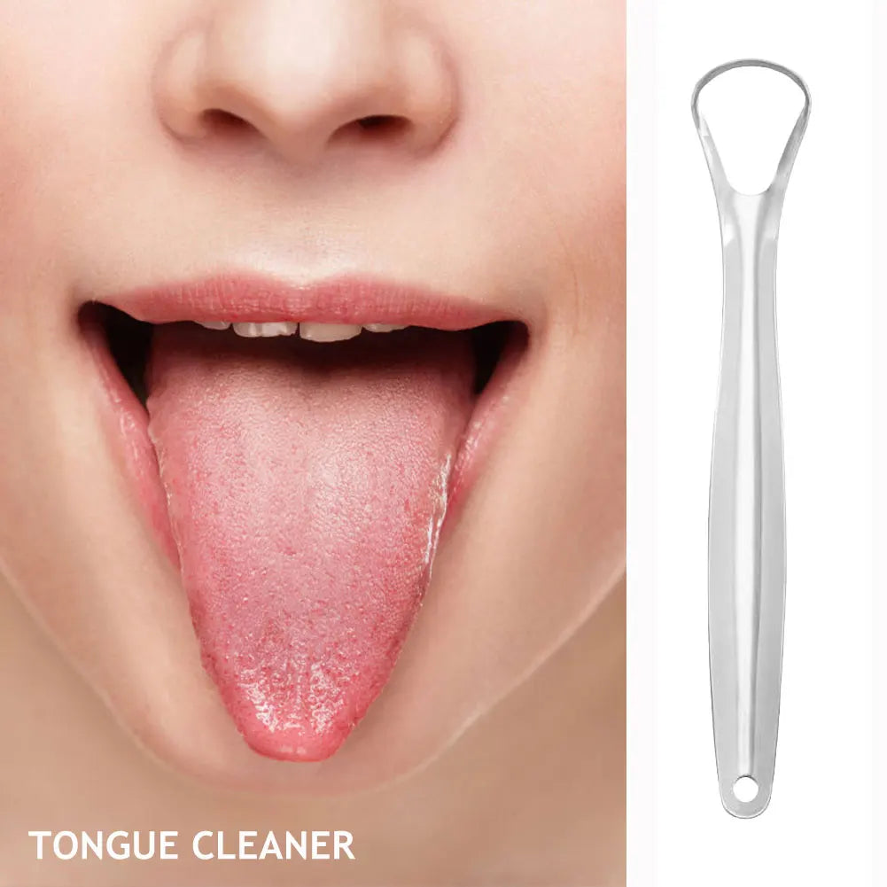 2/1PC Tongue Scarper Tongue Cleaner Stainless Steel Tongue Scrapper Brush Washable Tongue Scraper for Oral Hygiene Cleaning Tool