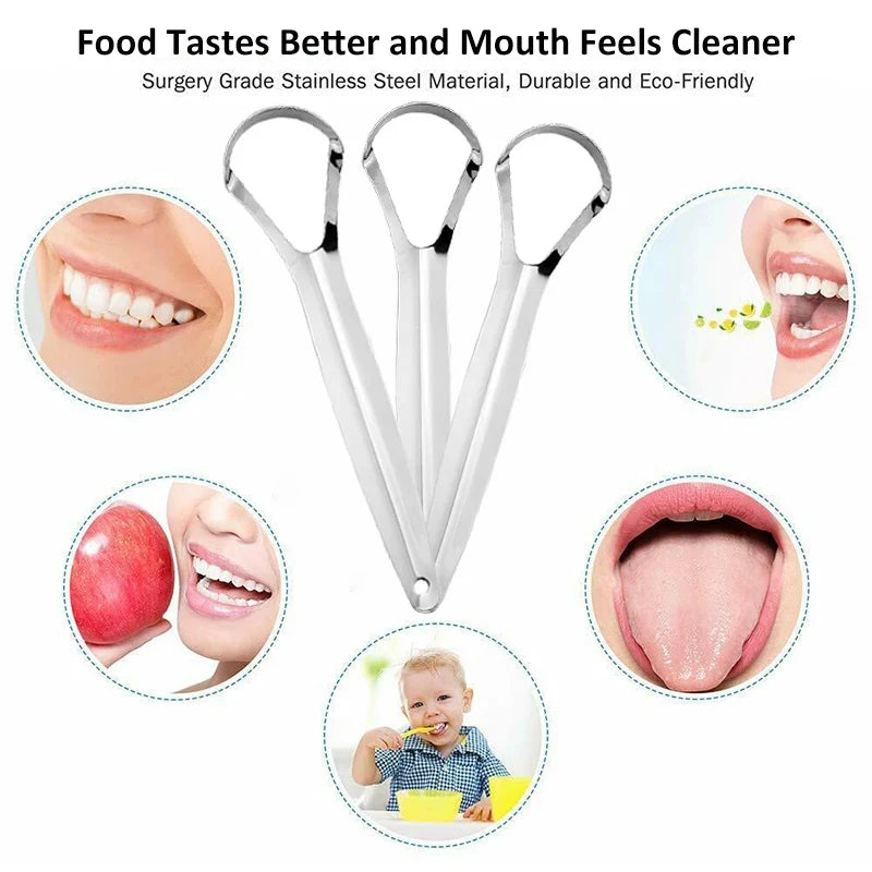 Stainless Steel Tongue Scraper Tongue Portable Oral Care Remover Halitosis Tongue Coating Oral Cleaning Tools Tongue Cleaning