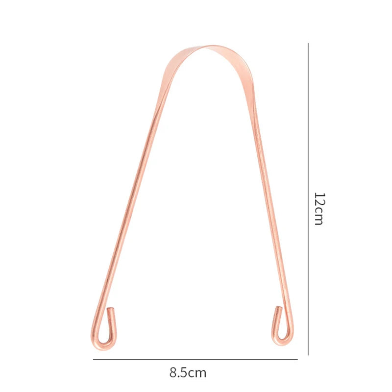 1 PC Copper Tongue Scraper U Shaped Cleaner Travel Handy Case Remove Breath Cleaning Coated Oral Hygiene Scrapper Tools