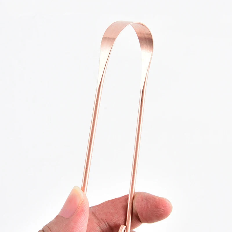 1 PC Copper Tongue Scraper U Shaped Cleaner Travel Handy Case Remove Breath Cleaning Coated Oral Hygiene Scrapper Tools