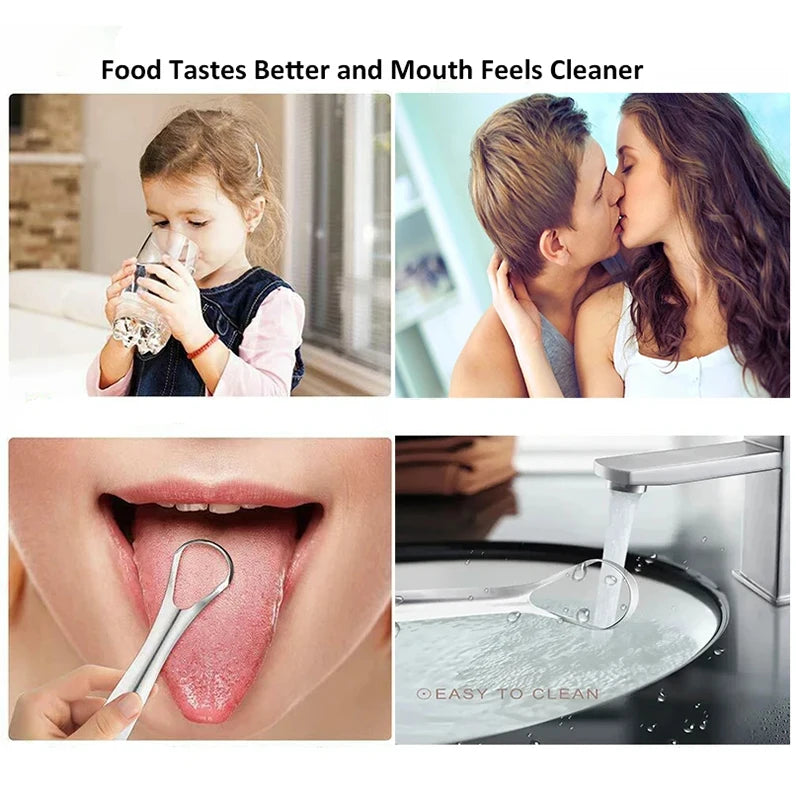 Stainless Steel Tongue Scraper Tongue Portable Oral Care Remover Halitosis Tongue Coating Oral Cleaning Tools Tongue Cleaning