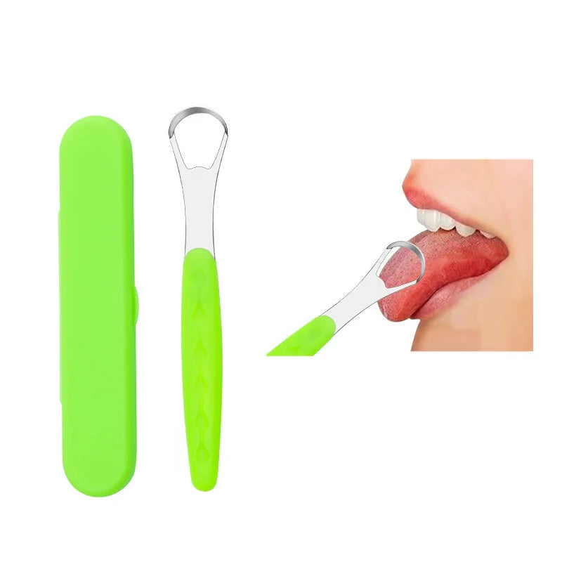1Pc Stainless Steel Tongue Scraper Cleaner for Oral Hygiene Tounge Scrapper Brush Remove Halitosis Tongue Coating Oral Care