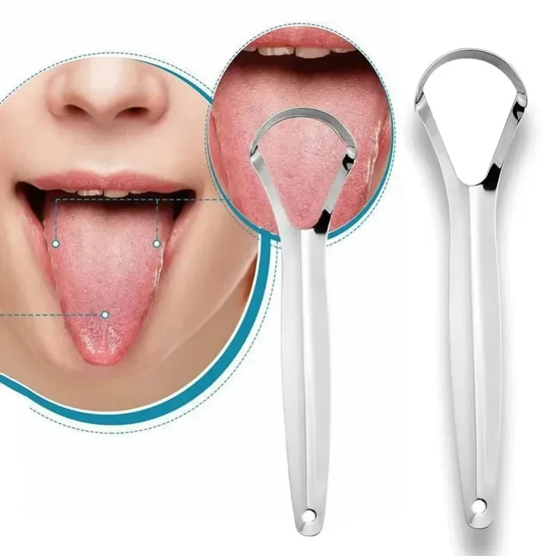 Halitosis Tongue Coating Tongue Cleaner Scraper Stainless Steel Remover Tongue Coated Brush Scraping Tongue Oral Hygiene Tools