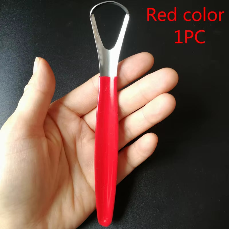 Tongue Scraper Cleaner Adult Surgical Grade Eliminate Bad Breath Stainless Steel Metal Tongue Scarper Brush Dental Scrapper Tool