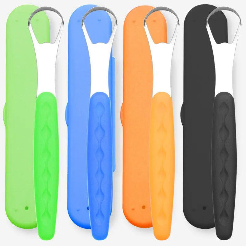 1Pc Stainless Steel Tongue Scraper Cleaner for Oral Hygiene Tounge Scrapper Brush Remove Halitosis Tongue Coating Oral Care