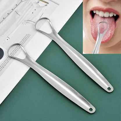 2/1PC Tongue Scarper Tongue Cleaner Stainless Steel Tongue Scrapper Brush Washable Tongue Scraper for Oral Hygiene Cleaning Tool