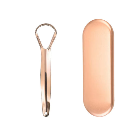 Stainless Steel Tongue Scraper Cleaner Travel Handy Case Fresh Breath Cleaning Coated Oral Hygiene Scrapper Cleaning Tools