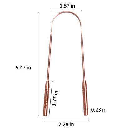 Copper Tongue Scraper with Metal Case - 2 Pack - Plastic Free Tongue Scrapers for Adults, Tongue Cleaner for Oral Care & Hygiene