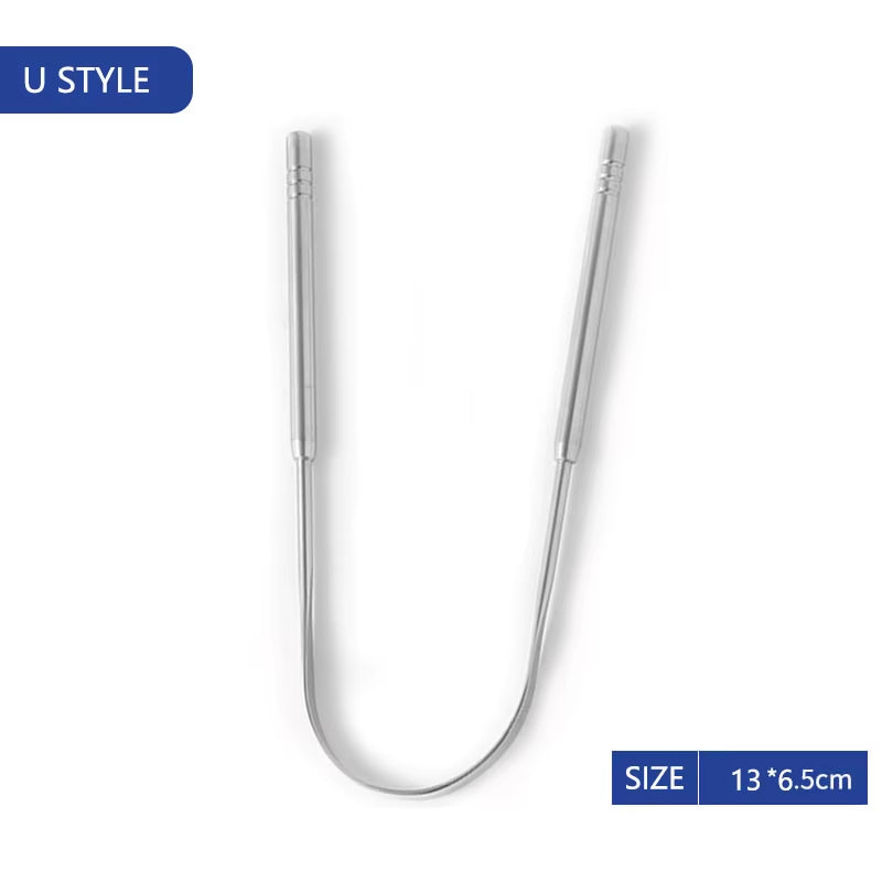 Stainless Steel Tongue Scraper Cleaner Travel Handy Case Fresh Breath Cleaning Coated Oral Hygiene Scrapper Cleaning Tools