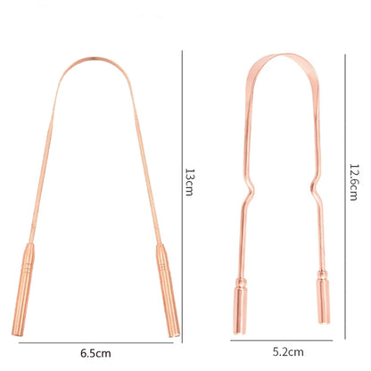 1 PC Copper Tongue Scraper U Shaped Cleaner Travel Handy Case Remove Breath Cleaning Coated Oral Hygiene Scrapper Tools