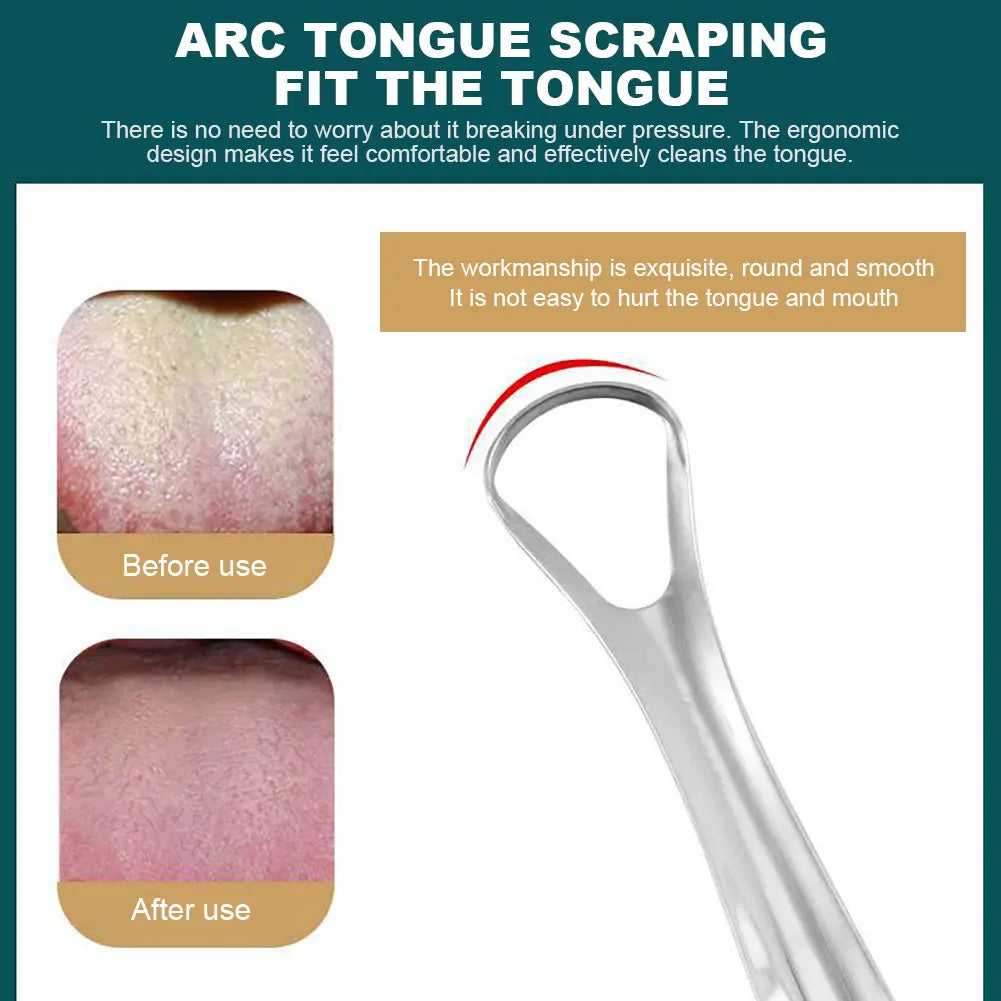 2/1PC Tongue Scarper Tongue Cleaner Stainless Steel Tongue Scrapper Brush Washable Tongue Scraper for Oral Hygiene Cleaning Tool