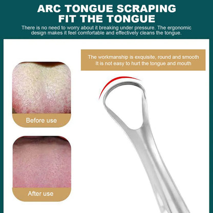 2/1PC Tongue Scarper Tongue Cleaner Stainless Steel Tongue Scrapper Brush Washable Tongue Scraper for Oral Hygiene Cleaning Tool