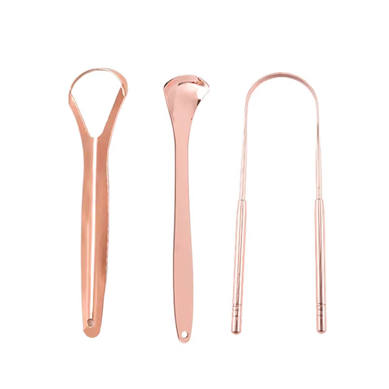 Stainless Steel Tongue Scraper Cleaner Travel Handy Case Fresh Breath Cleaning Coated Oral Hygiene Scrapper Cleaning Tools