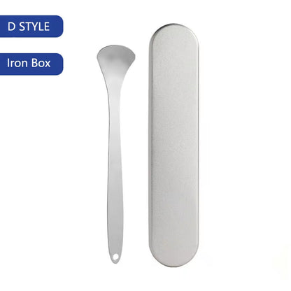 Stainless Steel Tongue Scraper Cleaner Travel Handy Case Fresh Breath Cleaning Coated Oral Hygiene Scrapper Cleaning Tools