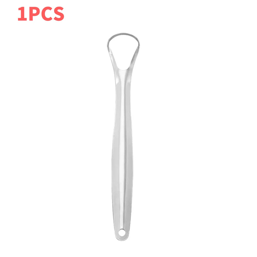 2/1PC Tongue Scarper Tongue Cleaner Stainless Steel Tongue Scrapper Brush Washable Tongue Scraper for Oral Hygiene Cleaning Tool