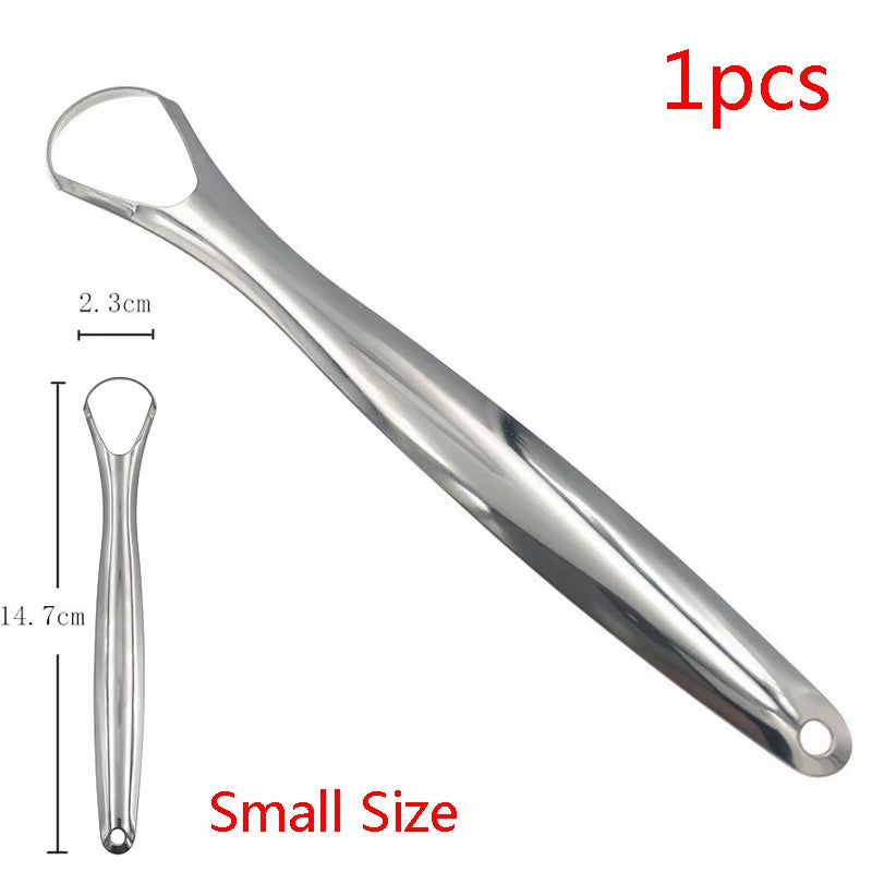 Tongue Scraper Cleaner Adult Surgical Grade Eliminate Bad Breath Stainless Steel Metal Tongue Scarper Brush Dental Scrapper Tool