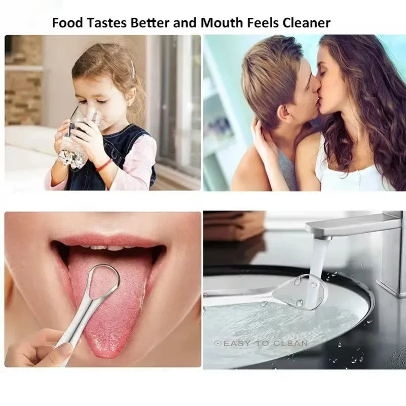 Halitosis Tongue Coating Tongue Cleaner Scraper Stainless Steel Remover Tongue Coated Brush Scraping Tongue Oral Hygiene Tools