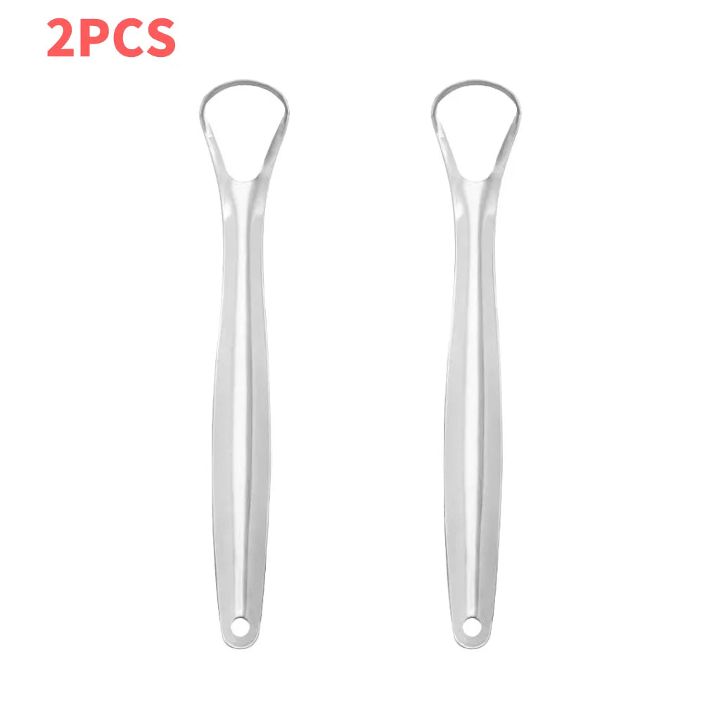 2/1PC Tongue Scarper Tongue Cleaner Stainless Steel Tongue Scrapper Brush Washable Tongue Scraper for Oral Hygiene Cleaning Tool