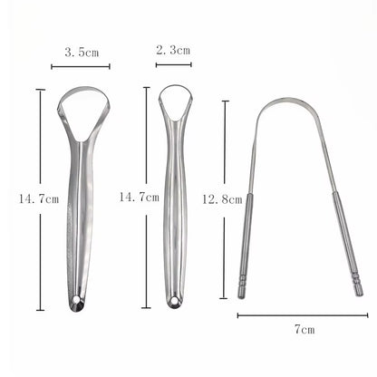 Tongue Scraper Cleaner Adult Surgical Grade Eliminate Bad Breath Stainless Steel Metal Tongue Scarper Brush Dental Scrapper Tool
