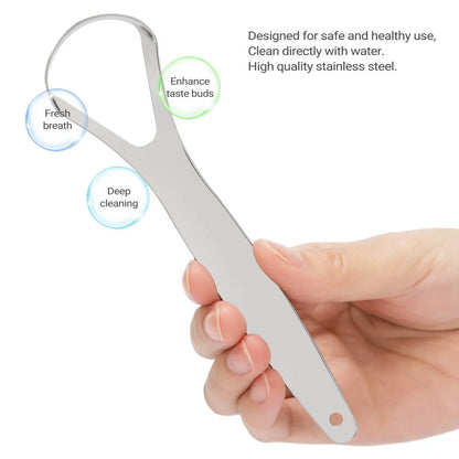 1Pc Stainless Steel Tongue Scraper Cleaner for Oral Hygiene Tounge Scrapper Brush Remove Halitosis Tongue Coating Oral Care
