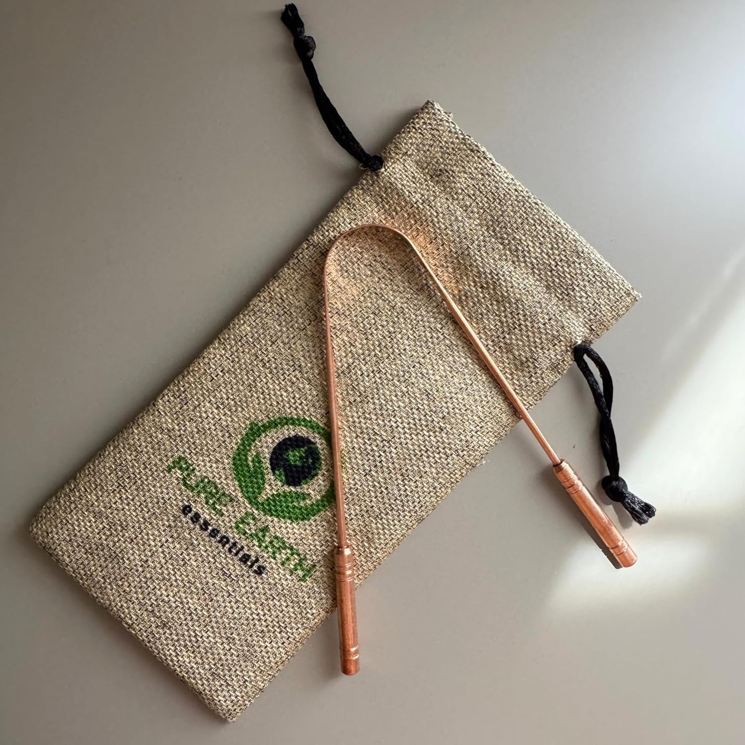 Copper Tongue Scraper for Adults – Ayurvedic Tongue Cleaner with Case – Natural Oral Hygiene Tool by  (1 Piece/Pack)