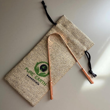 Copper Tongue Scraper for Adults – Ayurvedic Tongue Cleaner with Case – Natural Oral Hygiene Tool by  (1 Piece/Pack)