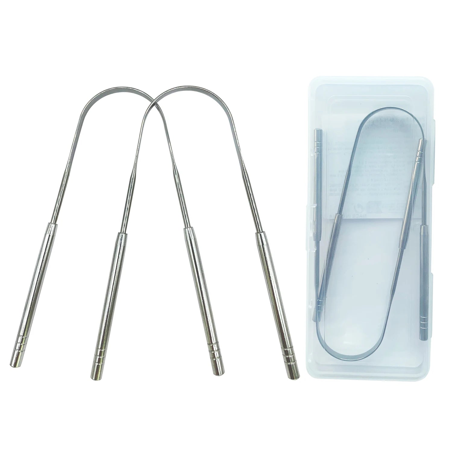 2Pcs Tongue Scraper with Case Easy to Use Tongue Scraper for Adults, Tongue Cleaner for Oral Care & Hygiene (With Travel Case)