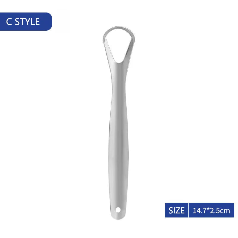 Stainless Steel Tongue Scraper Cleaner Travel Handy Case Fresh Breath Cleaning Coated Oral Hygiene Scrapper Cleaning Tools