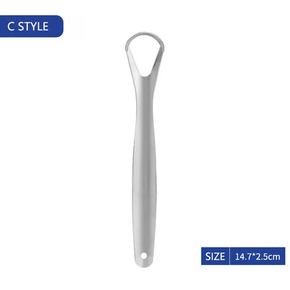 Stainless Steel Tongue Scraper Cleaner Travel Handy Case Fresh Breath Cleaning Coated Oral Hygiene Scrapper Cleaning Tools