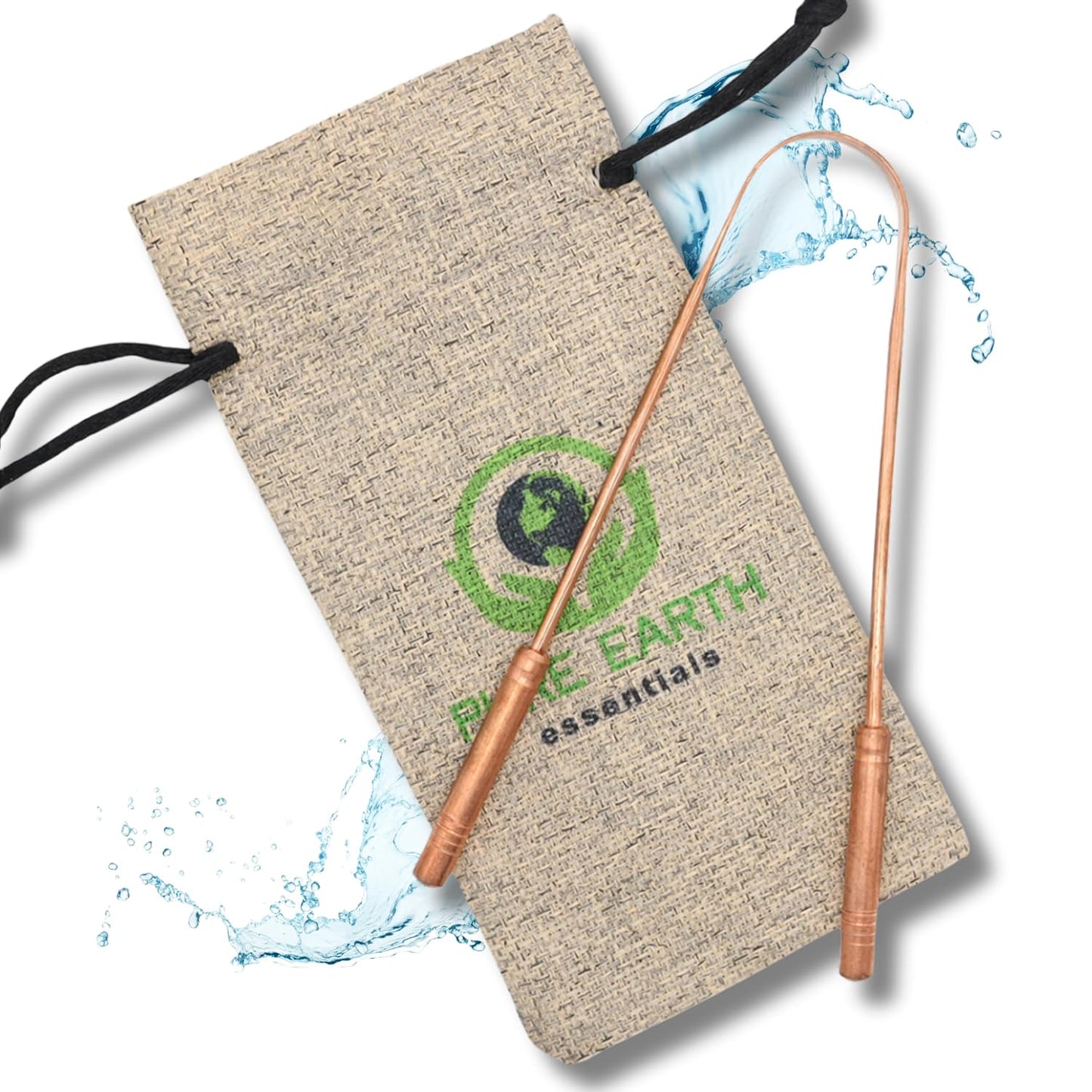 Copper Tongue Scraper for Adults – Ayurvedic Tongue Cleaner with Case – Natural Oral Hygiene Tool by  (1 Piece/Pack)