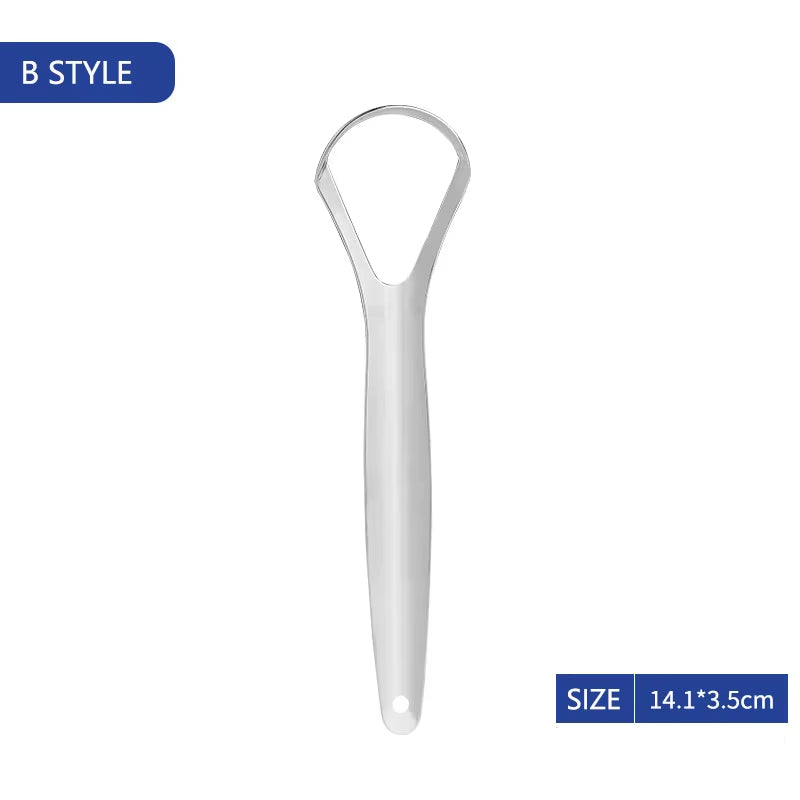 Stainless Steel Tongue Scraper Cleaner Travel Handy Case Fresh Breath Cleaning Coated Oral Hygiene Scrapper Cleaning Tools
